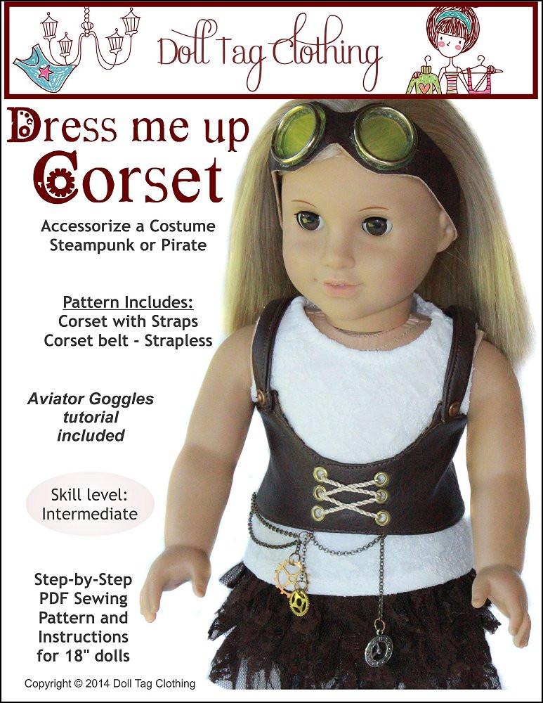 Dress Me Up Corset 18 Inch Doll Clothes Pattern Pdf Download Pixie Faire