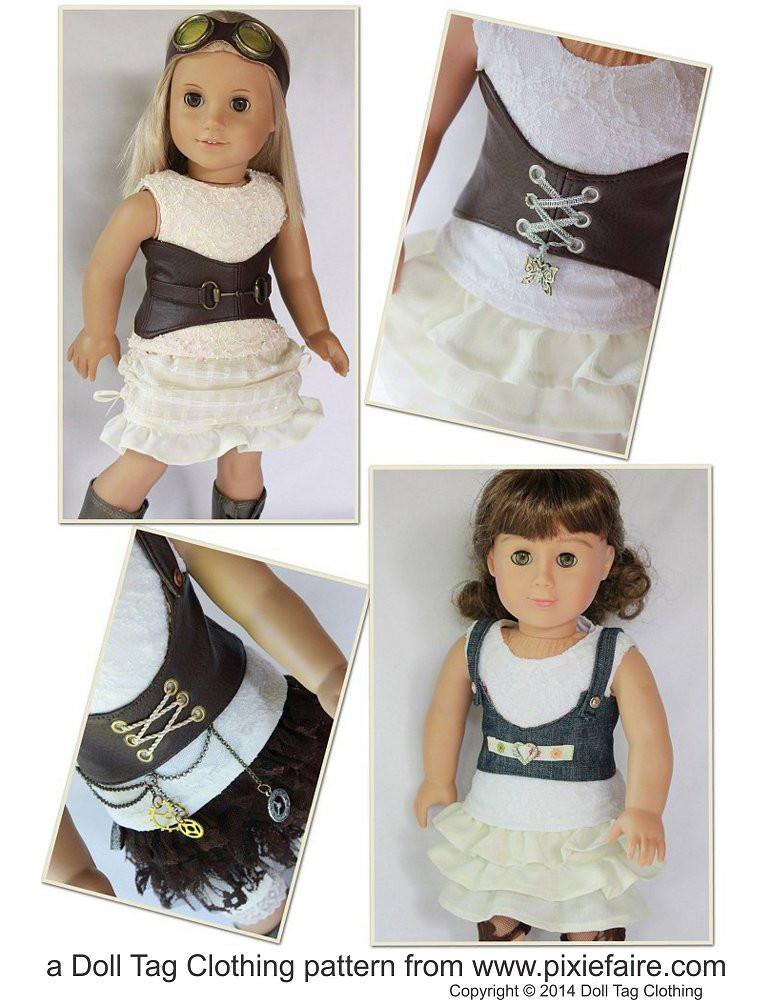 Dress Me Up Corset 18 Inch Doll Clothes Pattern Pdf Download Pixie Faire