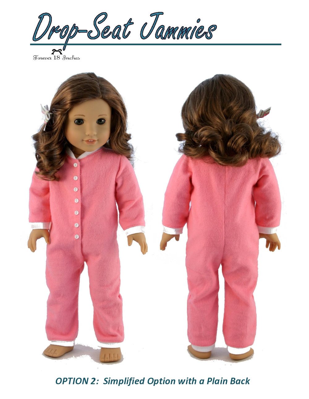 Forever 18 Inches Drop Seat Jammies Doll Clothes Pattern 18 Inch