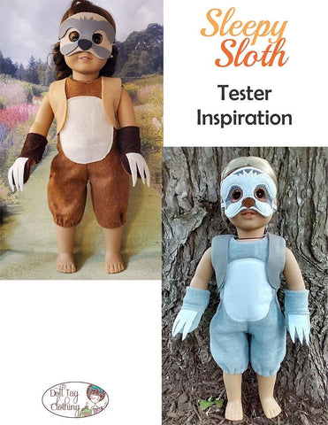 Doll Tag Clothing 18 Inch Modern Sleepy Sloth 18" Doll Clothes Pattern larougetdelisle