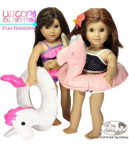 Doll Tag Clothing 18 Inch Modern Fun-flatable Unicorn 15" - 18" Doll Accessories larougetdelisle