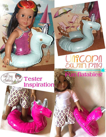 Doll Tag Clothing 18 Inch Modern Fun-flatable Unicorn 15" - 18" Doll Accessories larougetdelisle