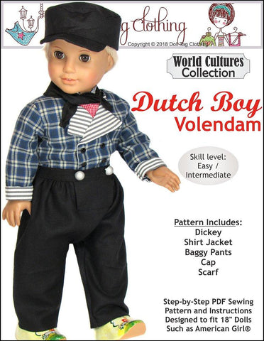 Doll Tag Clothing 18 Inch Boy Doll Dutch Boy: Volendam 18" Doll Clothes Pattern larougetdelisle