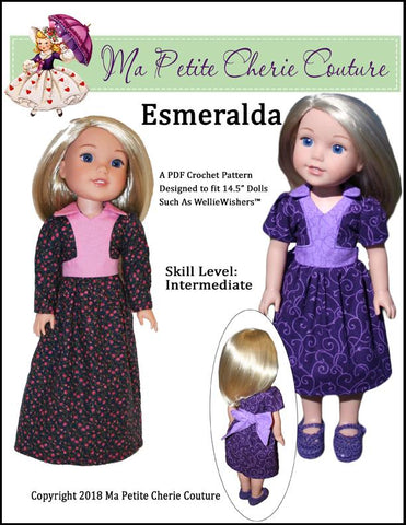 Mon Petite Cherie Couture WellieWishers Esmeralda Dress 14.5" Doll Clothes Pattern larougetdelisle