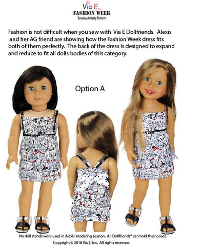 Via E 18 Inch Modern Fashion Week Wrap Dress 18-19" Doll Clothes Pattern larougetdelisle
