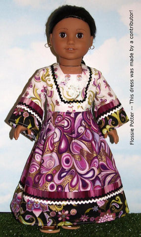 Flossie Potter 18 Inch Historical Flower Child Maxi Dress 18" Doll Clothes larougetdelisle