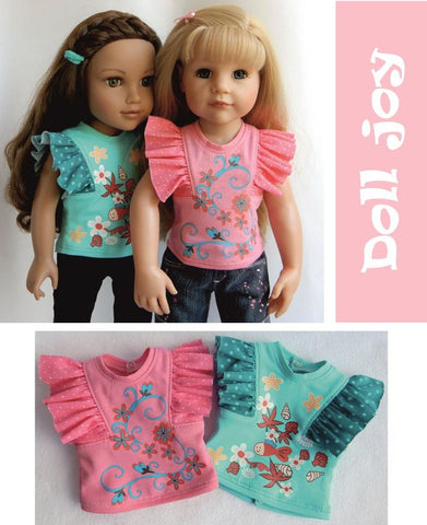 Doll Joy Gotz 19 Inch Flutter Sleeve Top Pattern for 19" Gotz Dolls larougetdelisle