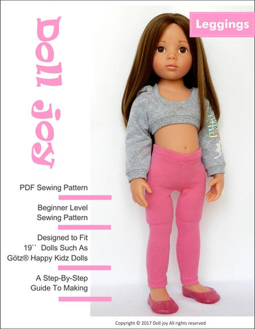 Doll Joy Gotz 19 Inch Leggings Pattern for 19" Gotz Happy Kidz Dolls larougetdelisle