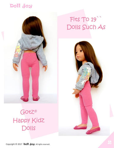 Doll Joy Gotz 19 Inch Leggings Pattern for 19" Gotz Happy Kidz Dolls larougetdelisle