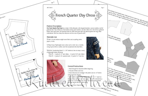 Kindred Thread 18 Inch Historical French Quarter Day Dress 18" Doll Clothes larougetdelisle