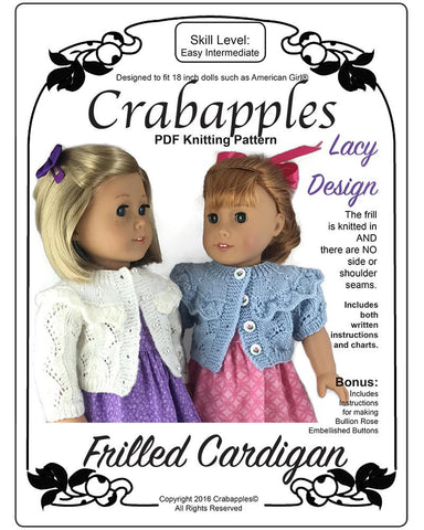 Crabapples Knitting Frilled Cardigan Knitting Pattern larougetdelisle