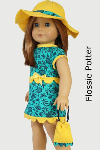 Flossie Potter 18 Inch Modern FREE Sweet Scallops Tag-along Bag 18" Doll Accessory Pattern larougetdelisle
