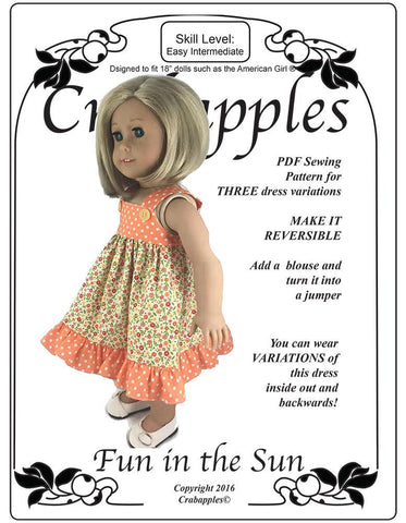 Crabapples 18 Inch Modern Fun in the Sun 18" Doll Clothes Pattern larougetdelisle