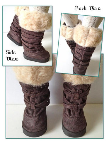 Miche Designs Shoes Fur Trimmed Boots 18" Doll Shoe Pattern larougetdelisle