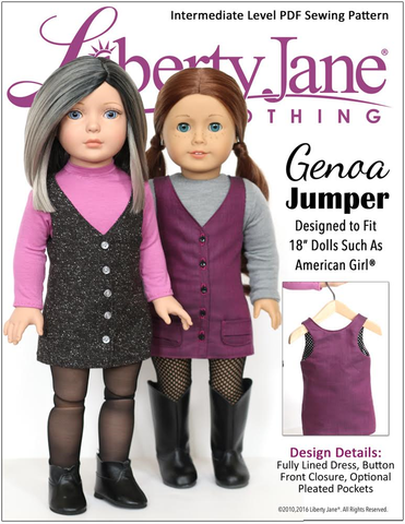 Liberty Jane 18 Inch Modern Genoa Jumper 18" Doll Clothes Pattern larougetdelisle