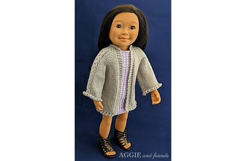Aggie and friends Knitting Dublin Spring Cardigan 18" Doll Clothes Knitting Pattern larougetdelisle