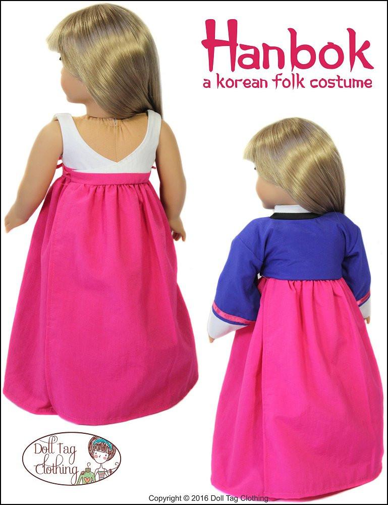 Doll Tag Clothing Korean Hanbok  Doll Clothes Pattern  18 