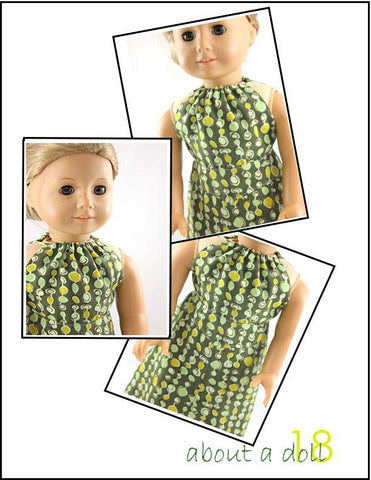 About A Doll 18 18 Inch Modern Hinata Halter Dress 18" Doll Clothes Pattern larougetdelisle