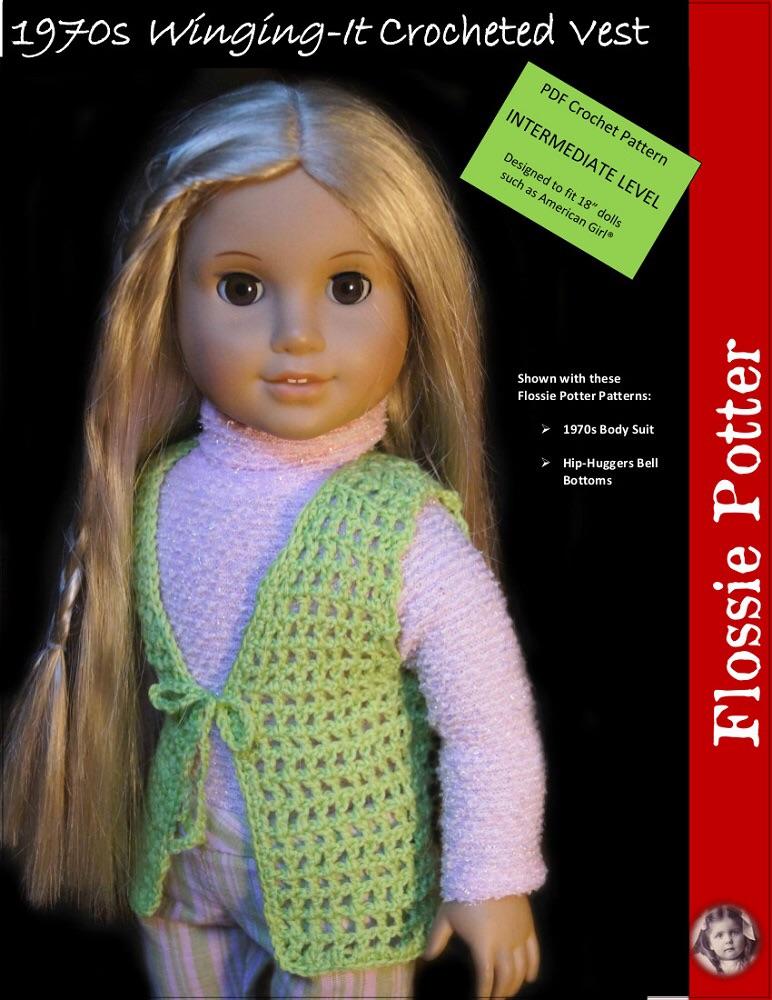 Flossie Potter 1970s Winging It Crocheted Vest Pattern PDF Pattern Download