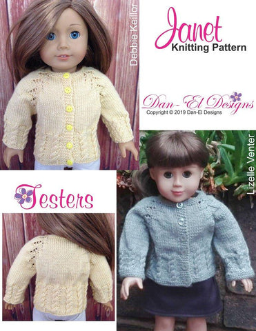 Dan-El Designs Knitting Janet 18" Doll Knitting Pattern larougetdelisle