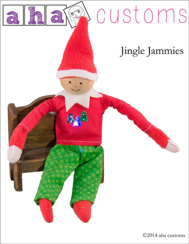 Aha Customs 18 Inch Modern Jingle Jammies Pattern For Holiday Elf Dolls larougetdelisle