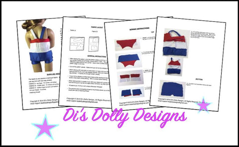 Di's Dolly Designs Kidz n Cats Seashore Swimsuit for Kidz N Cats Dolls larougetdelisle