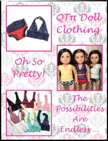 QTπ Doll Clothing 18 Inch Modern Oh So Pretty Bralette and Panties 18" Doll Clothes Pattern larougetdelisle