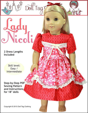 Doll Tag Clothing 18 Inch Modern Lady Nicoli 18" Doll Clothes Pattern larougetdelisle