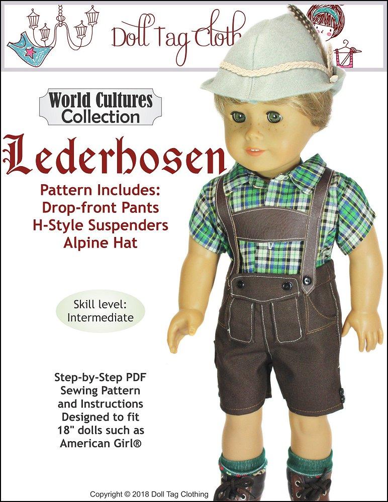 Doll Clothing Lederhosen Doll Clothes Pattern 18 Inch American Girl Dolls Pixie Faire