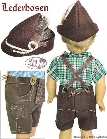 Doll Tag Clothing 18 Inch Historical Lederhosen 18" Doll Clothes Pattern larougetdelisle