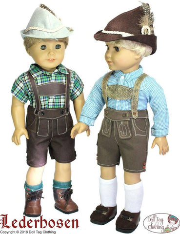 Doll Tag Clothing 18 Inch Historical Lederhosen 18" Doll Clothes Pattern larougetdelisle