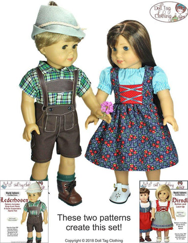 Doll Tag Clothing 18 Inch Historical Lederhosen 18" Doll Clothes Pattern larougetdelisle