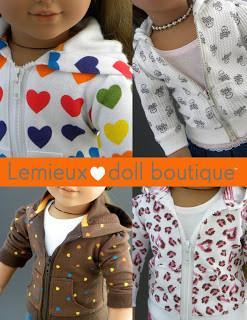 Lemieux Doll Boutique 18 Inch Modern Hoodie 18" Doll Clothes larougetdelisle