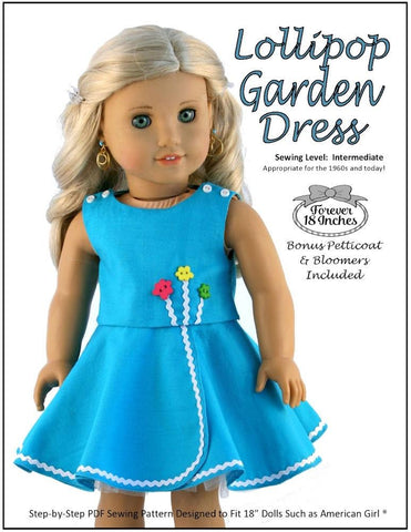 Forever 18 Inches 18 Inch Historical Lollipop Garden Dress 18" Doll Clothes Pattern larougetdelisle