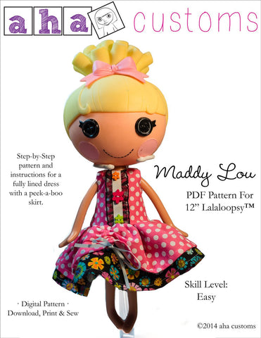 Aha Customs Lalaloopsy Maddy Lou Dress Pattern for Lalaloopsy Dolls larougetdelisle