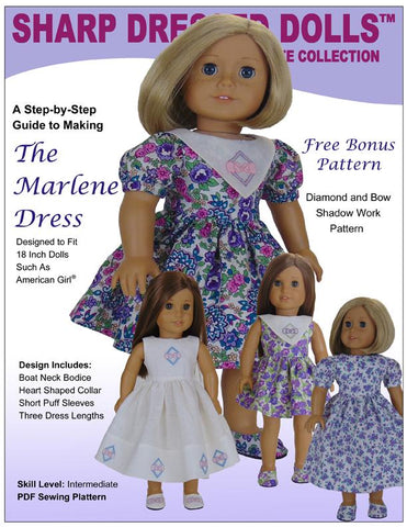 Sharp Dressed Dolls 18 Inch Modern The Marlene Dress 18" Doll Clothes Pattern larougetdelisle