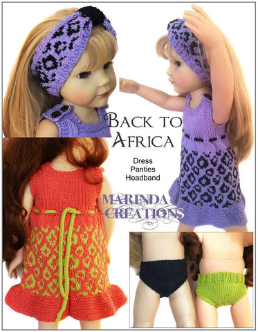 Marinda Creations Gotz 19 Inch Back To Africa SLIM 18-19" Doll Clothes Knitting Pattern larougetdelisle