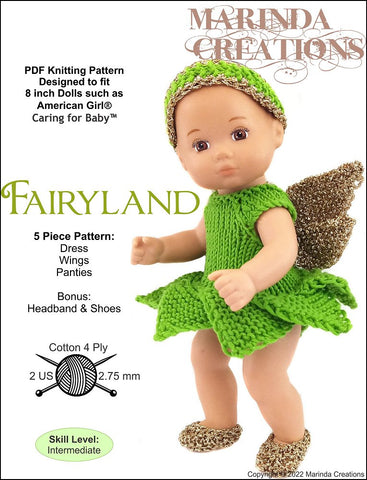 Marinda Creations 8" Baby Dolls Fairyland 8" Baby Doll Clothes Knitting Pattern larougetdelisle