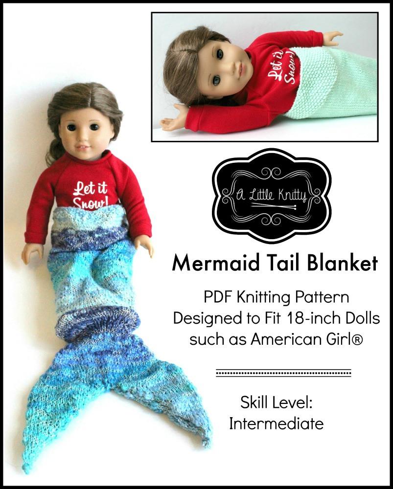 A Little Knitty Mermaid Tail Blanket Doll Clothes Knitting