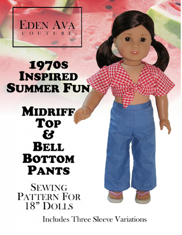 Dkinley Designs Prima Bells Princess Seamed Pants Doll Clothes Pattern 18  inch Dolls