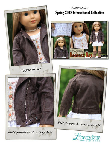 Liberty Jane 18 Inch Modern Motorcycle Jacket 18" Doll Clothes Pattern larougetdelisle