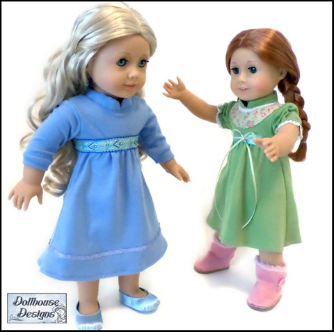 Dollhouse Designs 18 Inch Modern Winter Princess Nightgown 18" Doll Clothes Pattern larougetdelisle