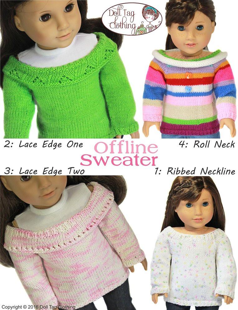 Doll Tag Clothing Offline Sweater Doll Clothes Pattern 18 inch American ...