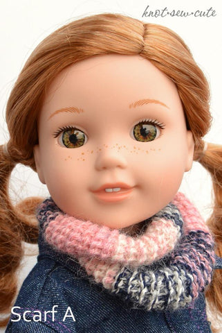 Knot-Sew-Cute WellieWishers Ombré Infinity Scarf Tunisian 14.5" Doll  Clothes Crochet Pattern larougetdelisle