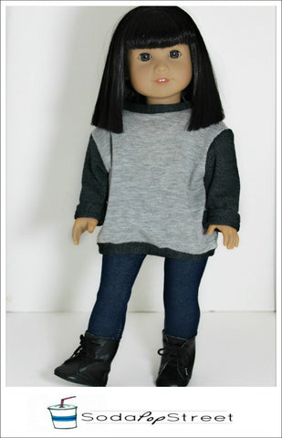 Soda Pop Street 18 Inch Modern Oversized Sweater 18" Doll Clothes Pattern larougetdelisle