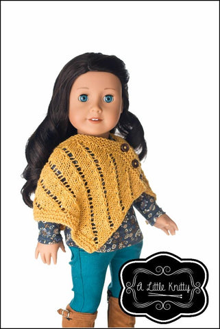 A Little Knitty Knitting Pamela Poncho 18" Doll Knitting Pattern larougetdelisle