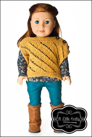 A Little Knitty Knitting Pamela Poncho 18" Doll Knitting Pattern larougetdelisle