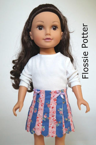 Flossie Potter 18 Inch Modern Patchwork Petals Wrap Skirt 18" Doll Clothes larougetdelisle