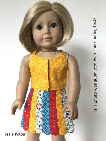 Flossie Potter 18 Inch Modern Patchwork Petals Wrap Skirt 18" Doll Clothes larougetdelisle