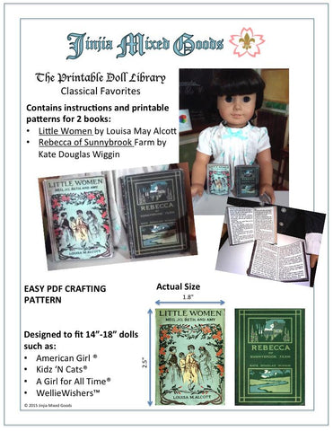 Jinjia Mixed Goods 18 Inch Modern Little Women and Rebecca of Sunnybrook Farm Printable Books 14-18" Doll Accessories larougetdelisle